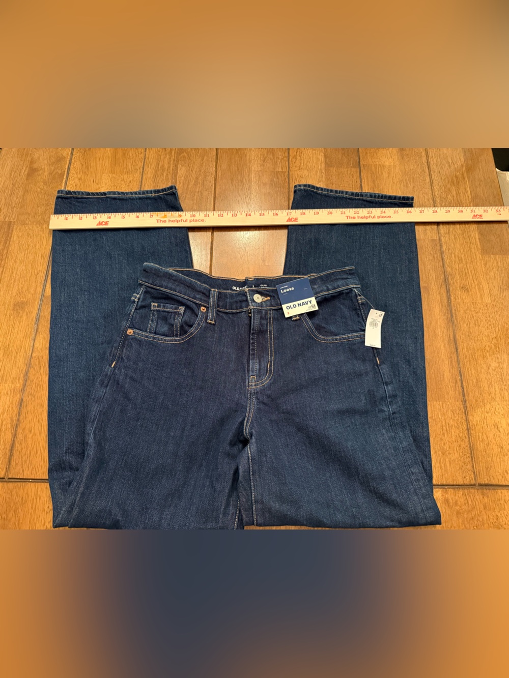 Old Navy Low-Rise Loose Dark Wash Denim Jeans Size 2 NWT